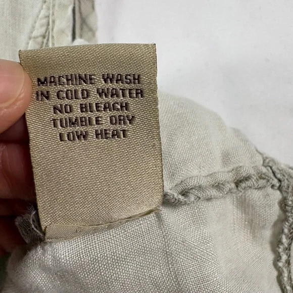 XCVI Womens S Linen Sleeveless Tank Top Mixed Media Layering Boho Neutral Clean - Picture 6 of 9